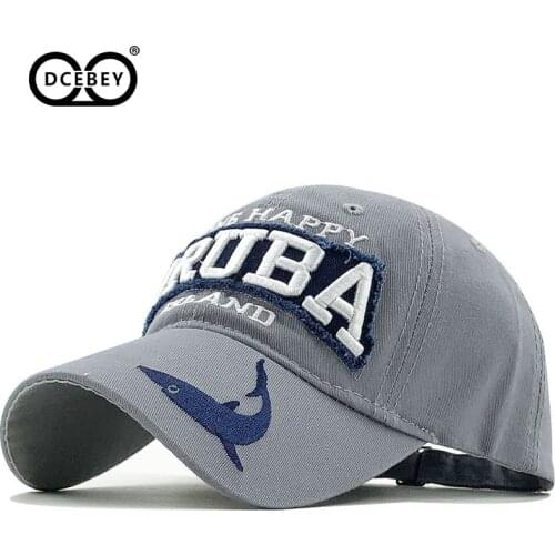 DCEBEY Summer Autumn New Letter Word Embroidery Design Baseball Cap Shark Pattern 100% Cotton Outdoor Fishing Hats For Men Women
