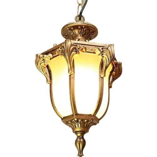 Europe outdoor hang light retro garden balcony pendant lamp hotel restaurant decoration lighting study villa bra yard luminaria