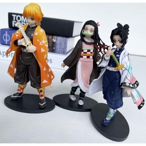 Figuras de acción Kimetsu no Yaiba, estatua de Anime Demon Slayer, modelo Kamado Tanjirou Hashibira Inosuke Agatsuma Zenitsu, ju