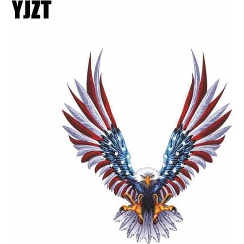 YJZT 11.3CM*12.9CM Personality Car Sticker USA Eagle Decal Accessories PVC 6-0282