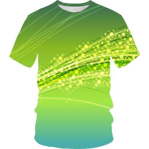 Interesting natural weeds, cold and fresh green weeds, green leaves, unisex printed 3D t-shirts, top summer T-shirts