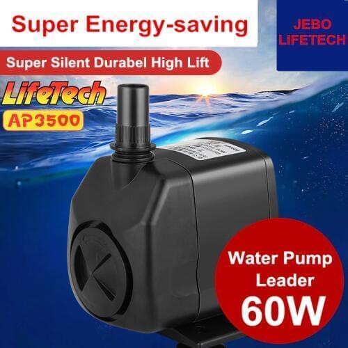 JEBO LIFETECH High Power 60W Aquarium Submersible Pump Aquarium Pump Aquarium Fish Tank Water Silent Pump AP3500