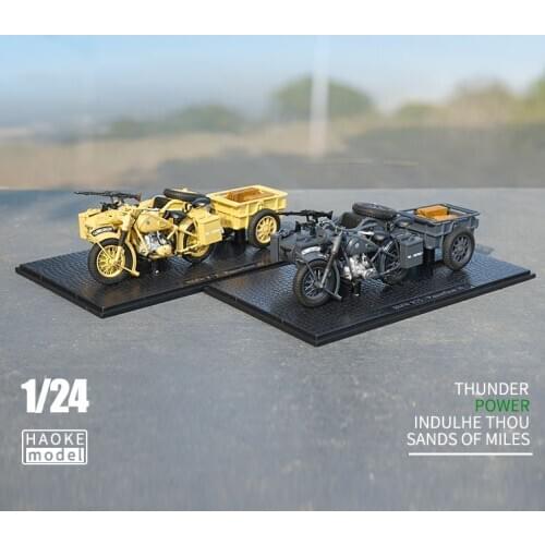 Classic Toy Model 1:24 BM W R75 World War II German,Yangtze 750 Wheeled Motorcycle Sidecar for Boy Gift,Decoration,Collection