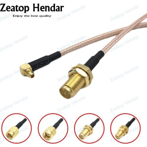 1Pcs RG316 Wire Right Angle MMCX Male Jack to SMA / RP-SMA Male / Female Bulkhead Plug RF Coaxial Cable Connector