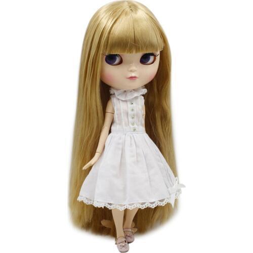 Blyth doll icy licca body 280BL0736 Goddess golden straight hair with bangs joint body 1/6 30cm gift toy