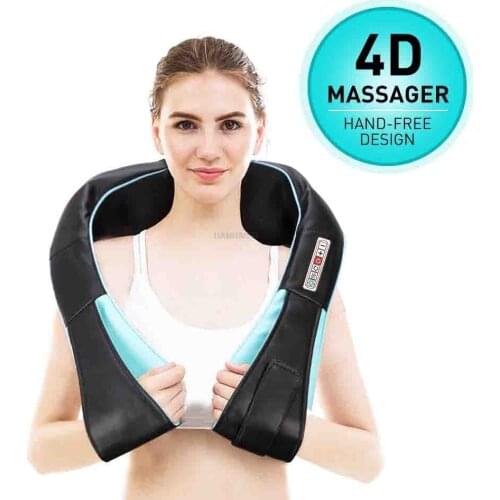Household car U-shaped electric acupressure back shoulder full body massager infrared heating kneading 4D massager massage shawl