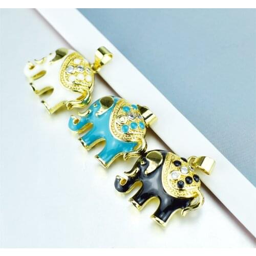 Cute Black/White Color Baby Elephant Pendant Necklace for Women Pretty Girl Initial Necklace