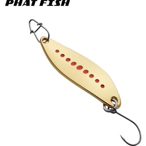 PHAT FISH 1pc 2g 3g 5g 7.5g Owner Hook Trout Area Wobbler Freshwater Fishing Metal Lure Pesca Leurre Micro Spoons Bait