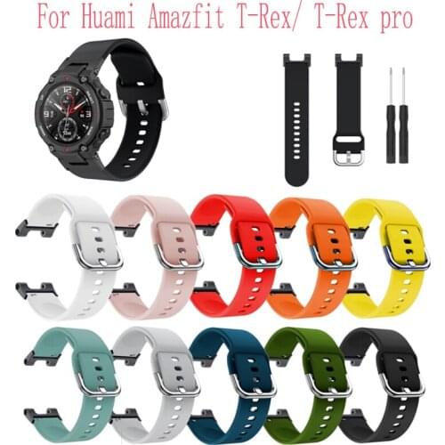 New Replacement Sport Strap For Huami Amazfit T-Rex Adjustable Strap Bracelet For Xiaomi Amazfit T-Rex Pro Watch Silicone Strap