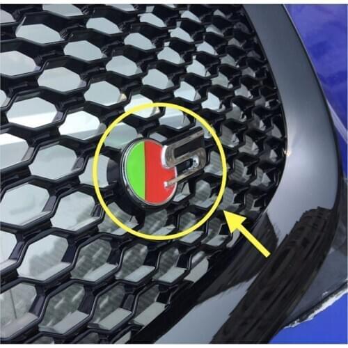 ROLLSROVER Chrome Front Bumper Grille S Badge for XJ XF XE F-Pace XK High Performance S Badge Car Styling