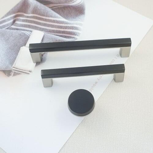 3.78'' 5'' Zinc Alloy Handles for Cabinets and Drawers Black Kitchen Handle Brushed Nickel Steel Door Knobs Furniture Fittings