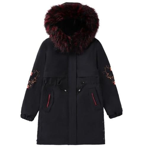 Middle-Aged Elderly Womens Windbreaker Winter New Mid-Length Lamb Velvet Jacket Female Mother Windbreaker Loose Cotton Outwear