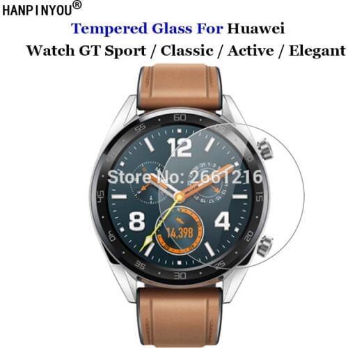For Huawei Watch GT Sport / Classic / Active 46mm/ Elegant 42mm Smart Watch Tempered Glass 9H 2.5D Premium Screen Protector Film