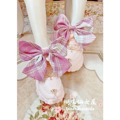 Womens Rhinestones Bowknot Lolita Sneakers Lace Up Platform Chunky High Heel White Sweet Mary Jane Shoes Cosplay Pink New 2021