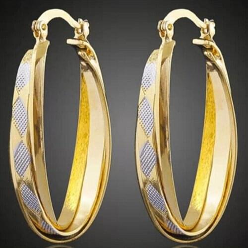 FDLK 2019 New Ladies Oversized Oval Gold Color Earrings Bridal Wedding Party Jewellery