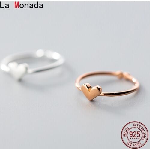 La Monada 925 Sterling Silver Women Rings Korean Minimalist Jewelry Silver Little Finger Rings For Women Silver 925 Adjustable