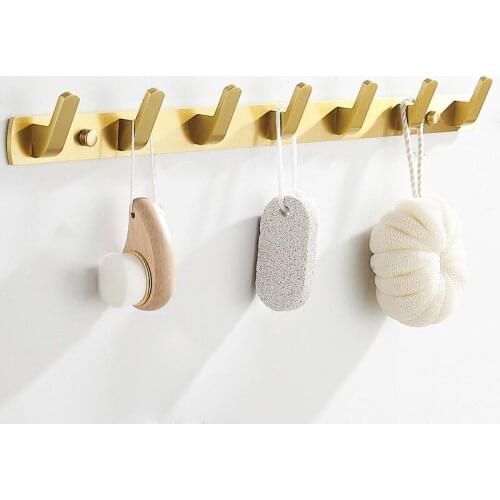 Gold Black Heavy Duty Aluminum Bathroom Jacket Robe Towel Hook Rack Wall Hang Mount Living Room Coat Hat Clothes Hanging Holder