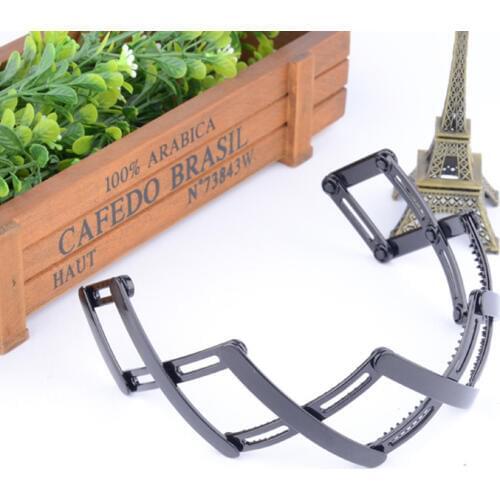 5PCS Black foldable plastic hair headbands for womens girls collapsible hairbands for travel make up elastic plasitc headband