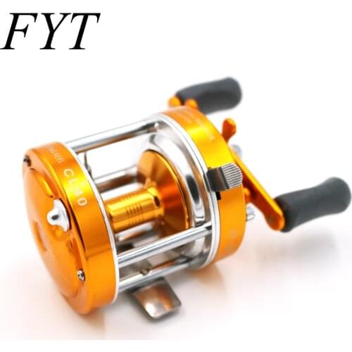 1Pcs Full Metal 2+1BB Ball Bearings Right Hand Drum Wheel Boat Sea Fishing Reel Horizontal CL40 Blue Color Fly Fishing Reels