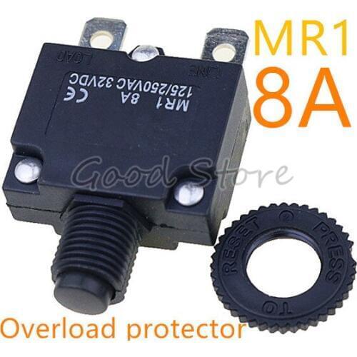 1PCS thermal switch circuit breaker overload protector MR1 8A 125/250VAC 32VDC overload switch