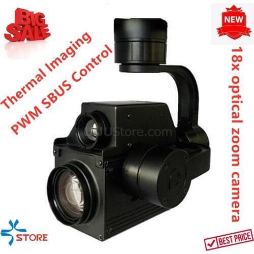18X Dual Sensor of 4MP Zoom UAV Thermal Imaging Camera with 3 Axis Gimbal for FPV Drone Aerial Cinematography Inspection Rescue