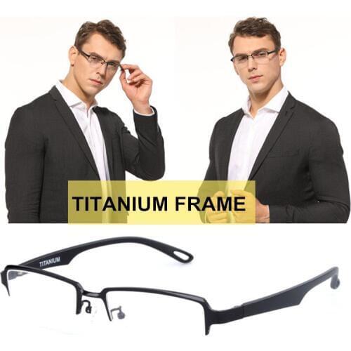 New Arrival Titanium Glasses Frame for men Square Business Men Eyewear Transparent Computer Optical Eyeglasses oculos de grau
