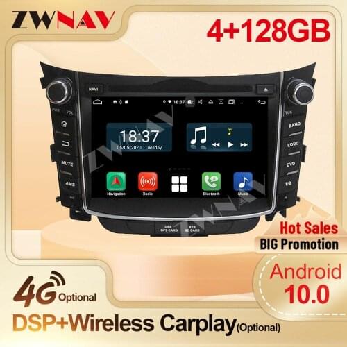 4+128GB 2 Din For Hyundai I30 Elantra GT 2012 2013 2014 2015 2016 Android 10 Screen Player Audio Radio GPS Head Unit Auto Stereo