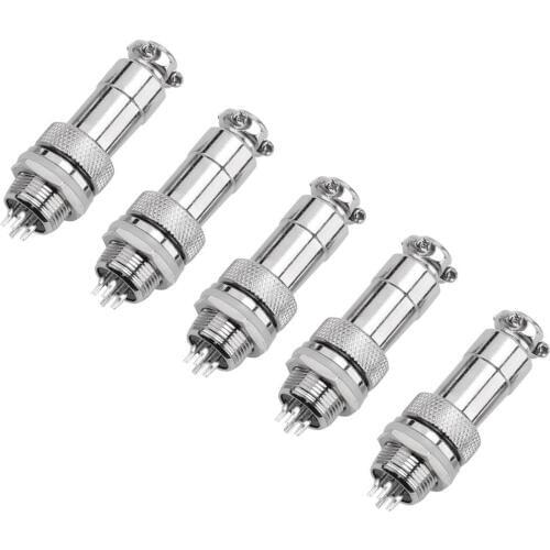 5pcs GX12 2/3/4/6Pin Male/Female Panel Aviation Plug Socket Connector