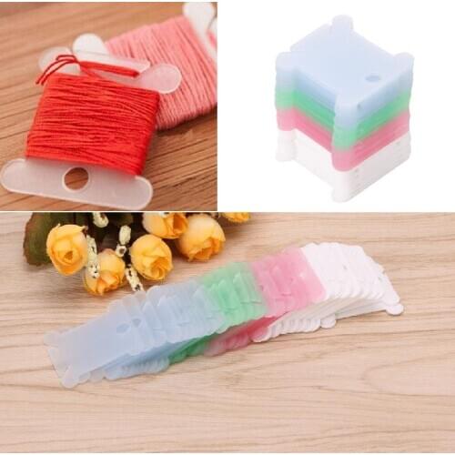 50Pcs Embroidery Floss Craft Thread Bobbin Cross Stitch Storage Holder Plastic