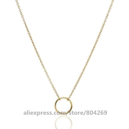 500pcs/lot Big temperament clavicle chain explosion style personality fashion simple circle necklace xl19090406