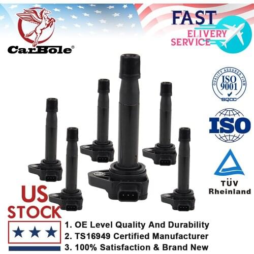 6Pack Ignition Coils For Honda Accord Civic Odyssey Pilot Ridgeline & Acura EL MDX RL TL High Performance Coil Car Accessories