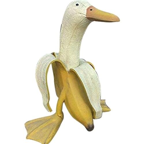 Art-Banana Duck Statue Cute Peeled Banana Duck Art Decorative for Garden Yard Outdoor Decor Duck Yard Decoration