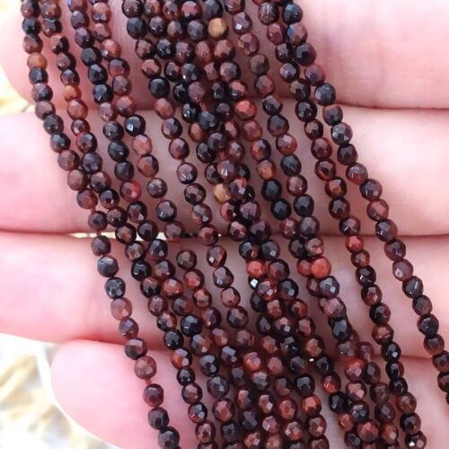 Free shipping natural red tiger stone beads 2mm 3mm faceted round beads for jewelry making loose spacers beads 15inch B476