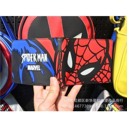 Disney Extraordinary Spider-man Marvel Peripheral Short Mens And Womens Coin Purse Leather Wallet Card Case Long Wallet