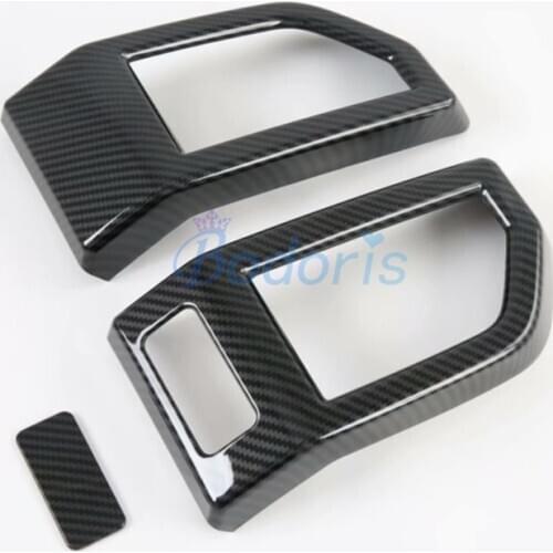 For Ford F150 RAPTOR 2017 2018 2019 Carbon Fiber Color Dashboard Side Vent Cover AC Outlet Moulidng Trim Car Styling Accessories