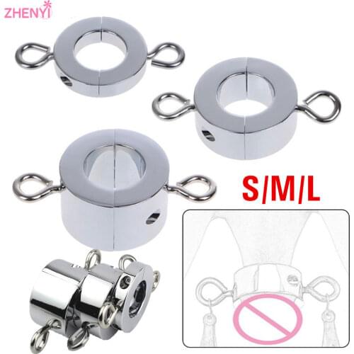Penis Lock Metal Scrotum Pendant Ball For Men Stretcher Stainless Steel Weight Cock Ring BDSM Bondage Gear Restraint Sex Toys