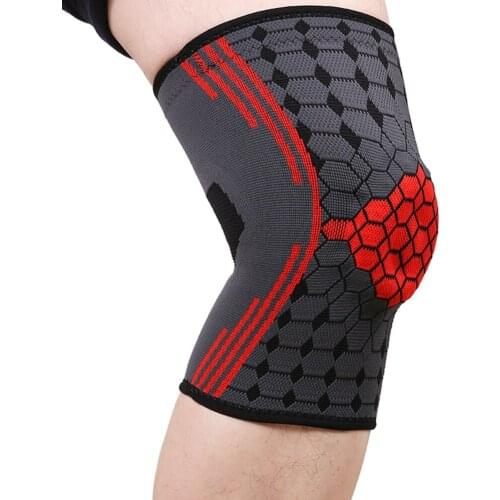 Knee Brace Patella Compression Strap Spring Knee Pad Running Basketball Silicone Knitted Compression Elastic Knee Sleeve Support