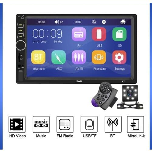 Hot Sale Car Player A7 7 Inch Screen High Definition Car BT MP5 Player TF FM U Disk AUX Radio Car Accessories Support USB
