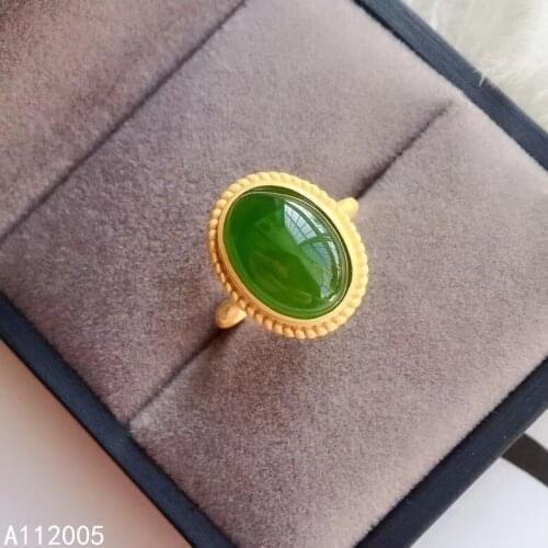 KJJEAXCMY fine jewelry 925 sterling silver inlaid natural gemstone Jasper new Female ring lovely Support Detection