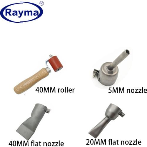 5mm round welding nozzle+20mm and 40mm flat nozzle +40mm roller accessories for hot air welder plastic welders high quality