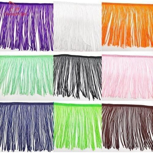 ChengBright Nice 1Yards Length 20cm Wide Lace Fringe Trim Tassel Fringe Trimming For DIY Latin Dress Stage Clothes Accessories