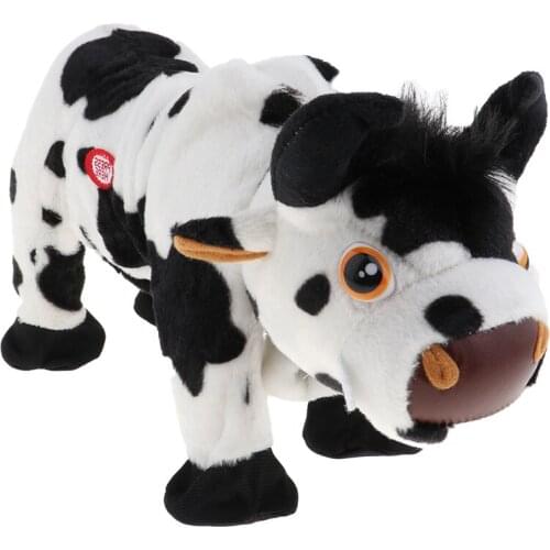 Lovoski Electric Walking and Singing Plush Cow Stuffed Animals Kids Toy