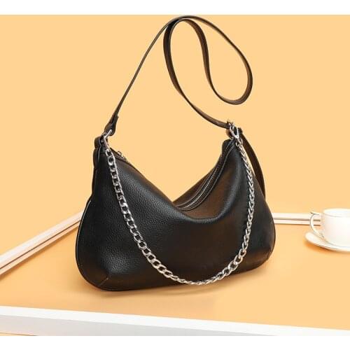 Fashion High Capacity Genuine Leather women Messenger bag Chain Shoulder Bags Womens bag High Quality cowhide Ladies Handbag