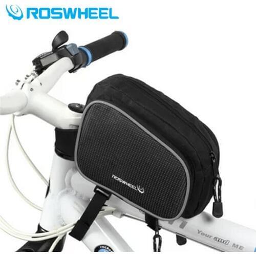 New Arrival 1L Scalable Roswheel Outdoor Mountain Bicycle Cycling Frame Front Top Tube Bag MTB Bike Pouch 12129 Red Black
