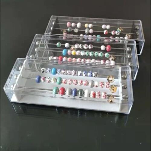 New Acrylic Charm Beads Box Portable 3 Metal Tubs Pendant Charm Jewellery Organizer Holder DIY Finding Display Storage Case Tray