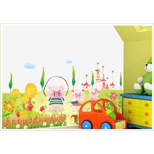 The new spring pig household adornment children room wall removable wall stickers