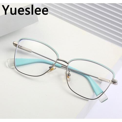 47439 Womens Glasses Anti Blue Light Cat Eye Decorative Glasses Men Women Optical Fashion Computer Eyeglasses Frame for Women
