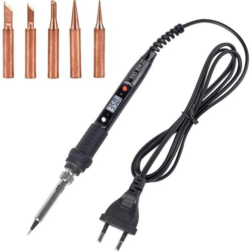 JCD 80W Soldering Iron With Tips Kit Digital Display Adjustable Temperature 220V/110V Solder Station Welding Repair Tool 908S