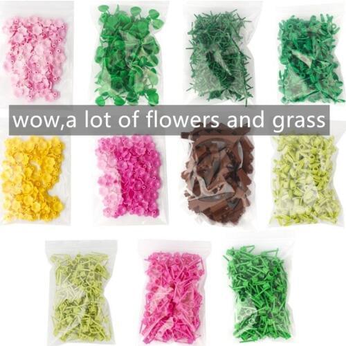City friends Building blocks DIY accessories flowers shrub micro blocks kids mini education toys