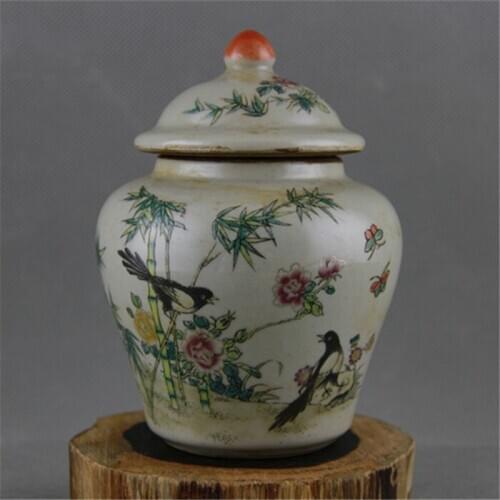 Qing Tongzhi Conventional Famille Rose Flower And Bird General Pot Tea Pot For Home decoration
